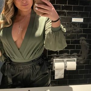 Boohoo Olive Green Bodysuit